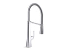 KOHLER K-22060-BL Graze Semi-Professional Kitchen Sink Faucet With Three-Function Sprayhead - Matte Black