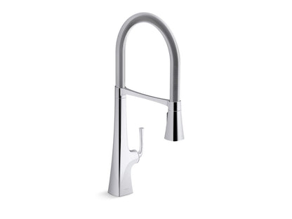 KOHLER K-22060-BL Graze Semi-professional kitchen sink faucet with three-function sprayhead - Matte Black