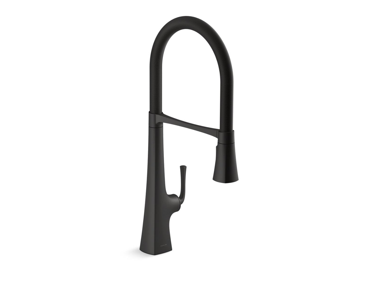 KOHLER K-22060-BL Graze Semi-Professional Kitchen Sink Faucet With Three-Function Sprayhead In Matte Black