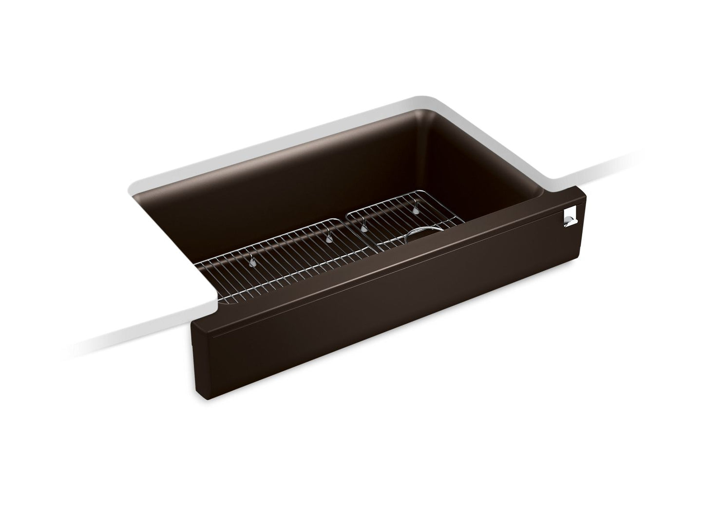 KOHLER K-25784-CM2 Cairn Undermount Single-Bowl Farmhouse Kitchen Sink In Matte Brown