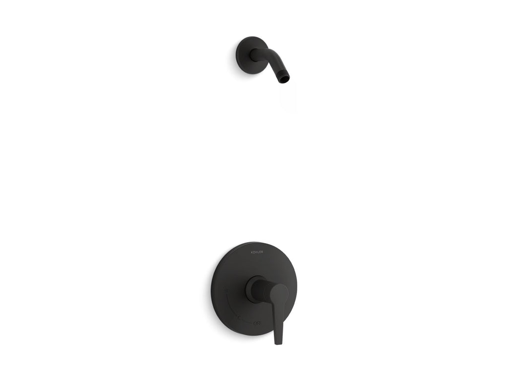 KOHLER K-TLS97077-4-BL Pitch Rite-Temp Shower Trim Kit, Without Showerhead - Matte Black
