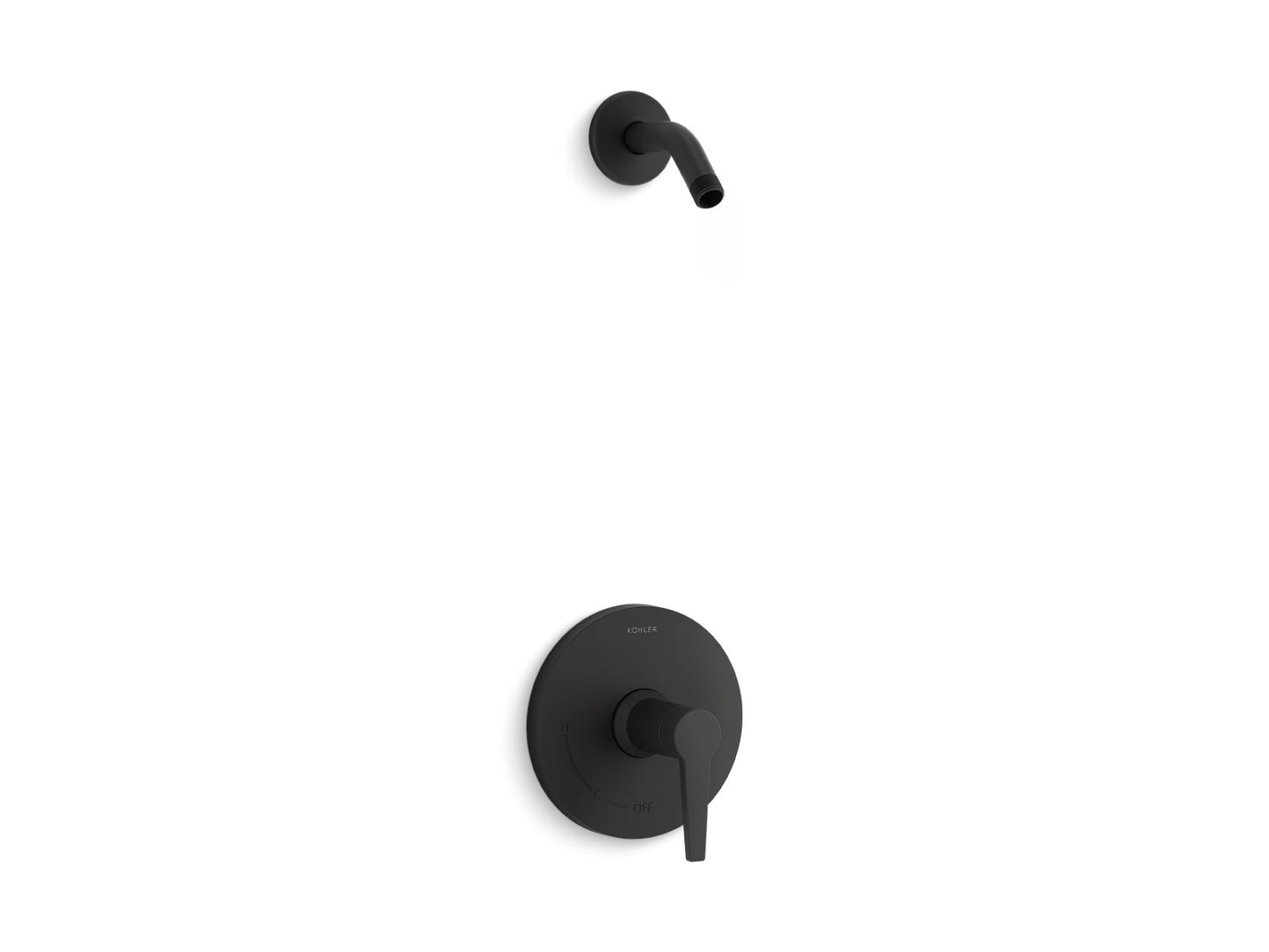 KOHLER K-TLS97077-4-BL Pitch Rite-Temp shower trim kit, without showerhead - Matte Black