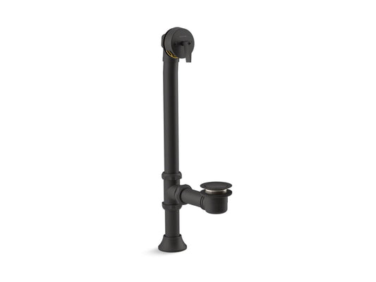 KOHLER K-7178-BL Iron Works Decorative 1-1/2" Adjustable Pop-Up Bath Drain For 5' Whirlpool With Tailpiece In Matte Black