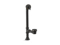 KOHLER K-7178-BL Iron Works Decorative 1-1/2" Adjustable Pop-Up Bath Drain For 5' Whirlpool With Tailpiece - Matte Black