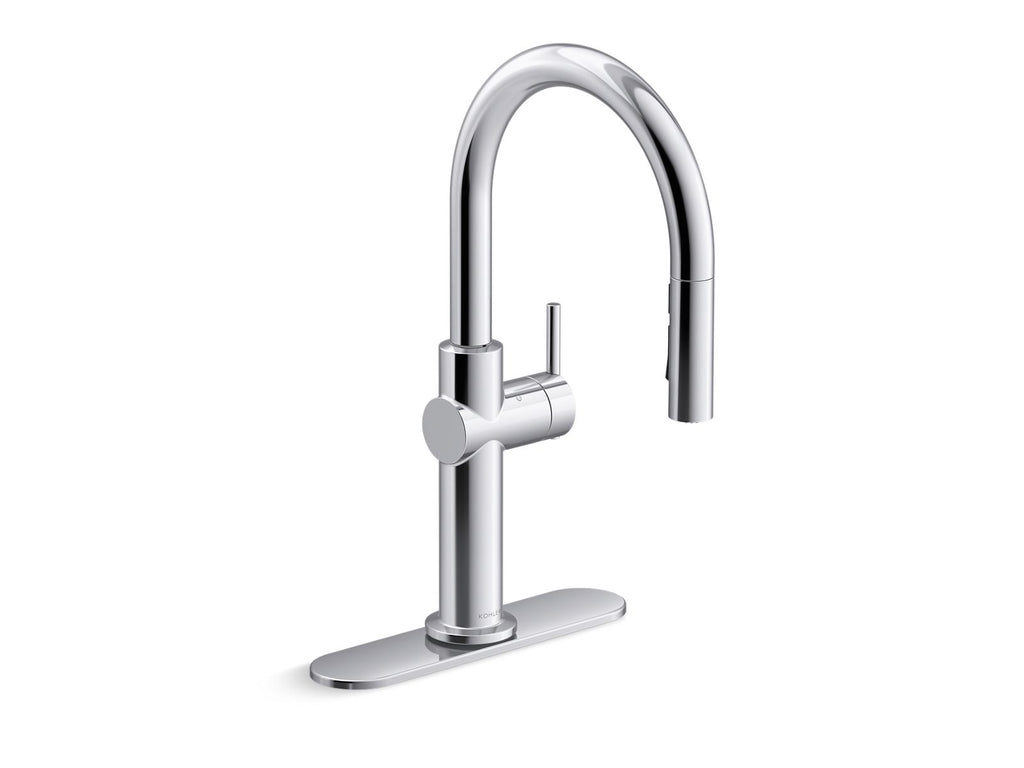KOHLER K-22974-2MB Crue Touchless Pull-Down Kitchen Sink Faucet With Three-Function Sprayhead - Vibrant Brushed Moderne Brass
