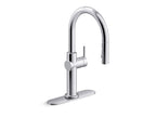 KOHLER K-22974-2MB Crue Touchless Pull-Down Kitchen Sink Faucet With Three-Function Sprayhead - Vibrant Brushed Moderne Brass