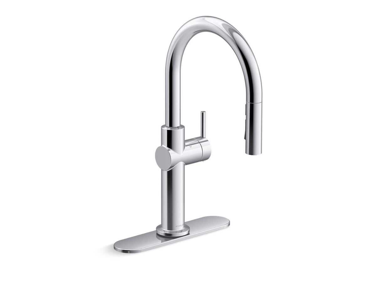 KOHLER K-22974-2MB Crue Touchless Pull-Down Kitchen Sink Faucet With Three-Function Sprayhead - Vibrant Brushed Moderne Brass