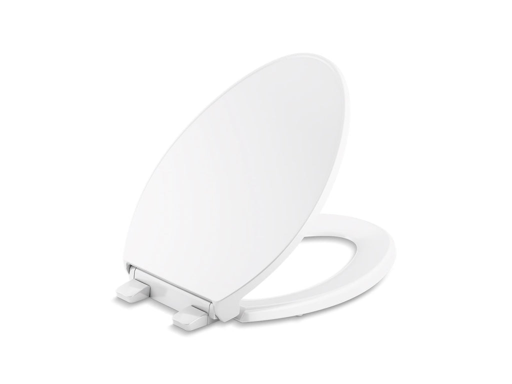 KOHLER K-24495-A-0 Border Readylatch Quiet-Close Elongated Toilet Seat With Antimicrobial Agent - White