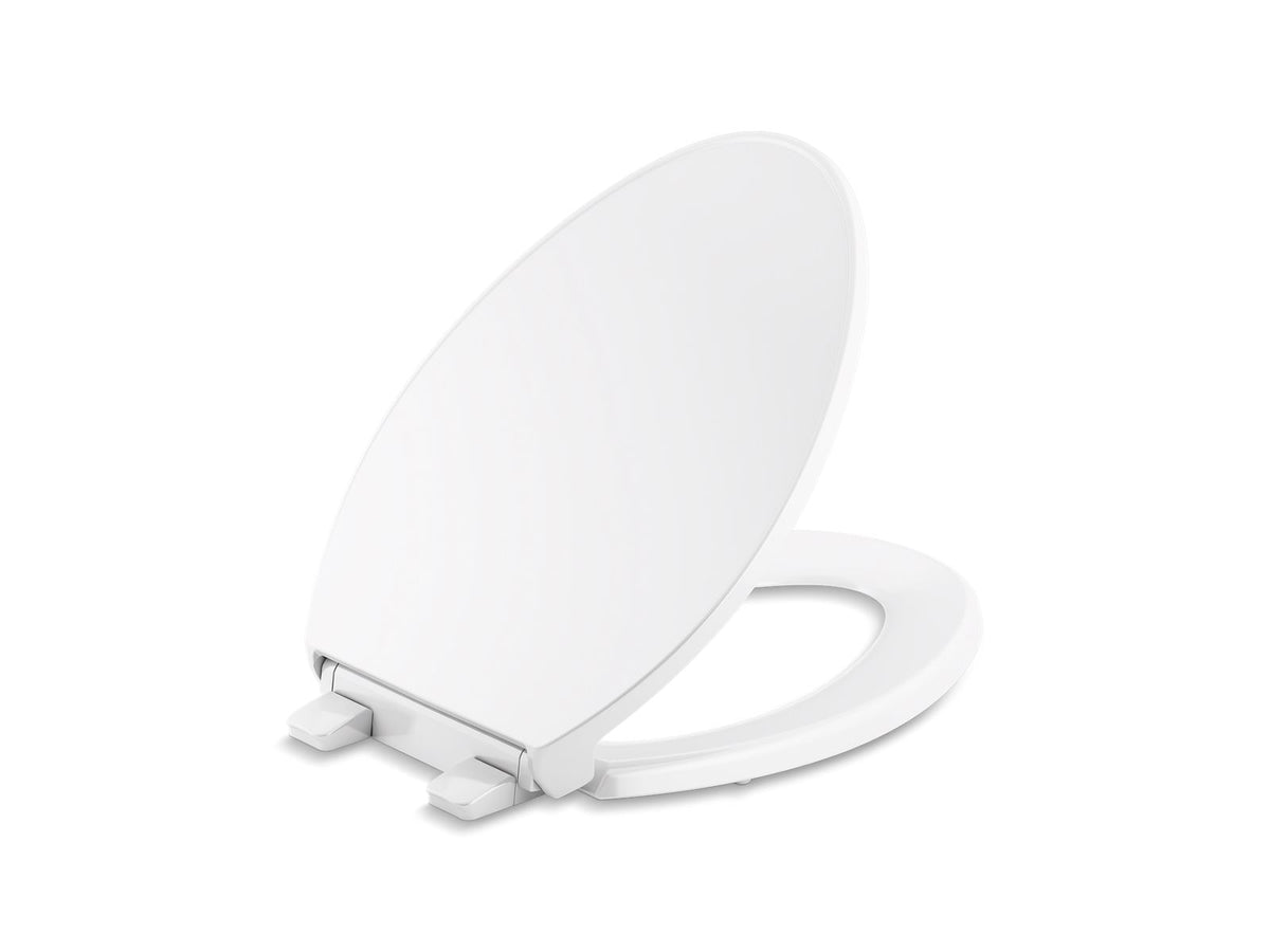 KOHLER K-24495-A-0 Border Readylatch Quiet-Close Elongated Toilet Seat With Antimicrobial Agent - White