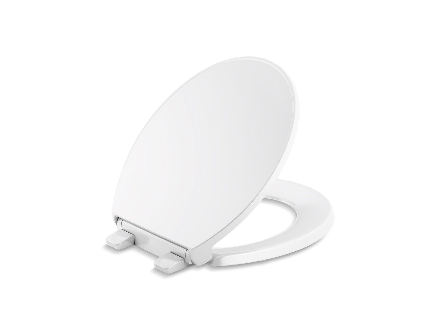 KOHLER K-24494-A-0 Border Readylatch Quiet-Close Round-Front Toilet Seat With Antimicrobial Agent In White