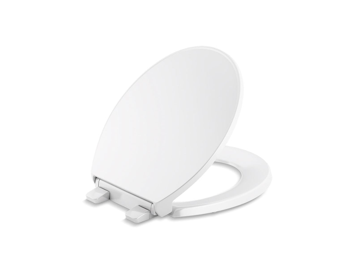 KOHLER K-24494-A-0 Border Readylatch Quiet-Close Round-Front Toilet Seat With Antimicrobial Agent - White
