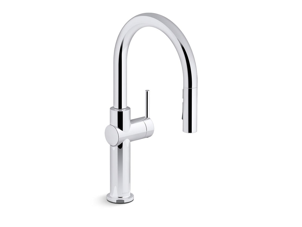 KOHLER K-22972-BL Crue Pull-Down Kitchen Sink Faucet With Three-Function Sprayhead - Matte Black