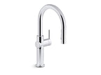 KOHLER K-22972-BL Crue Pull-Down Kitchen Sink Faucet With Three-Function Sprayhead - Matte Black