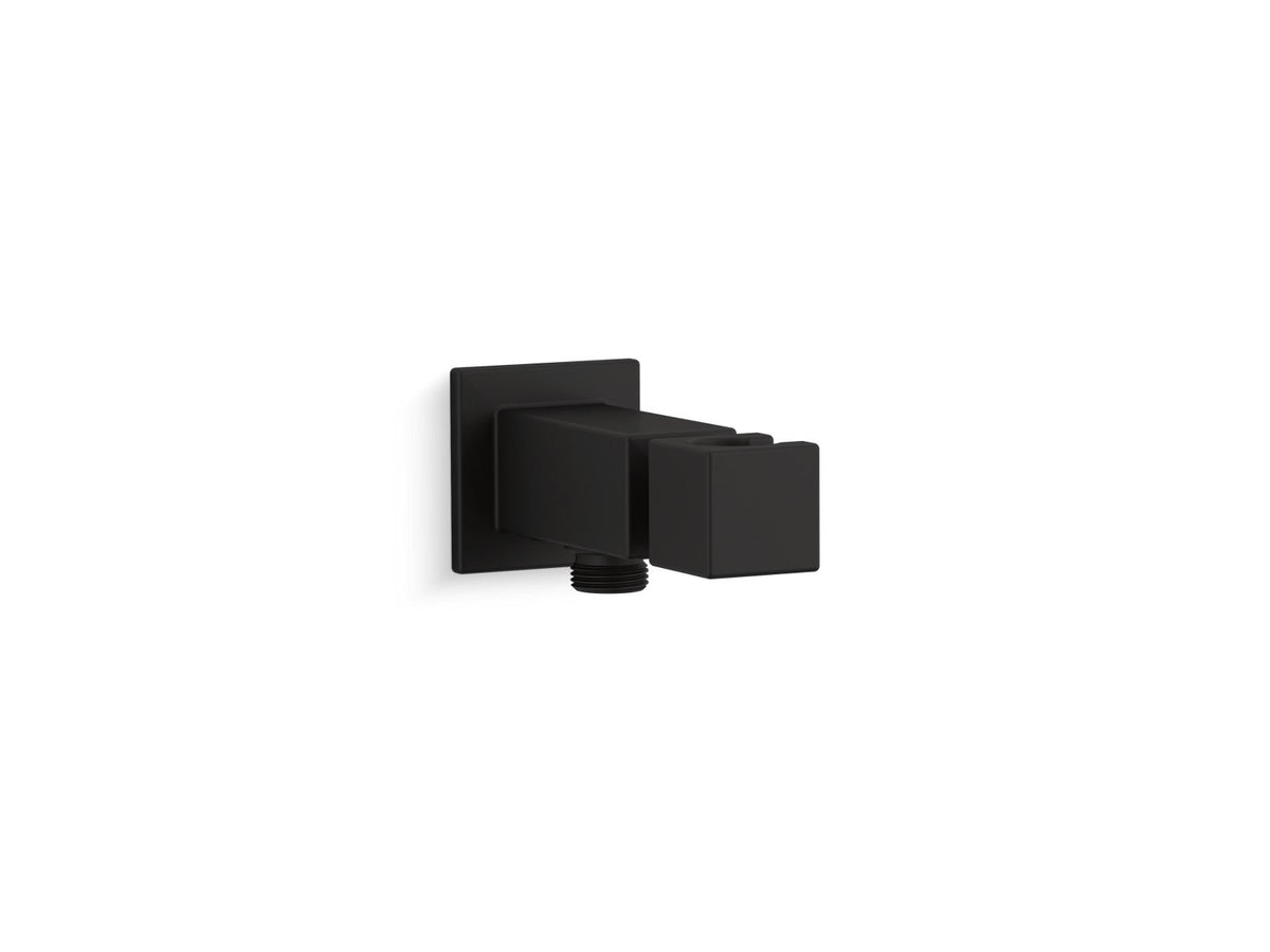 KOHLER K-14791-BL Loure Wall-Mount Handshower Holder With Supply Elbow - Matte Black