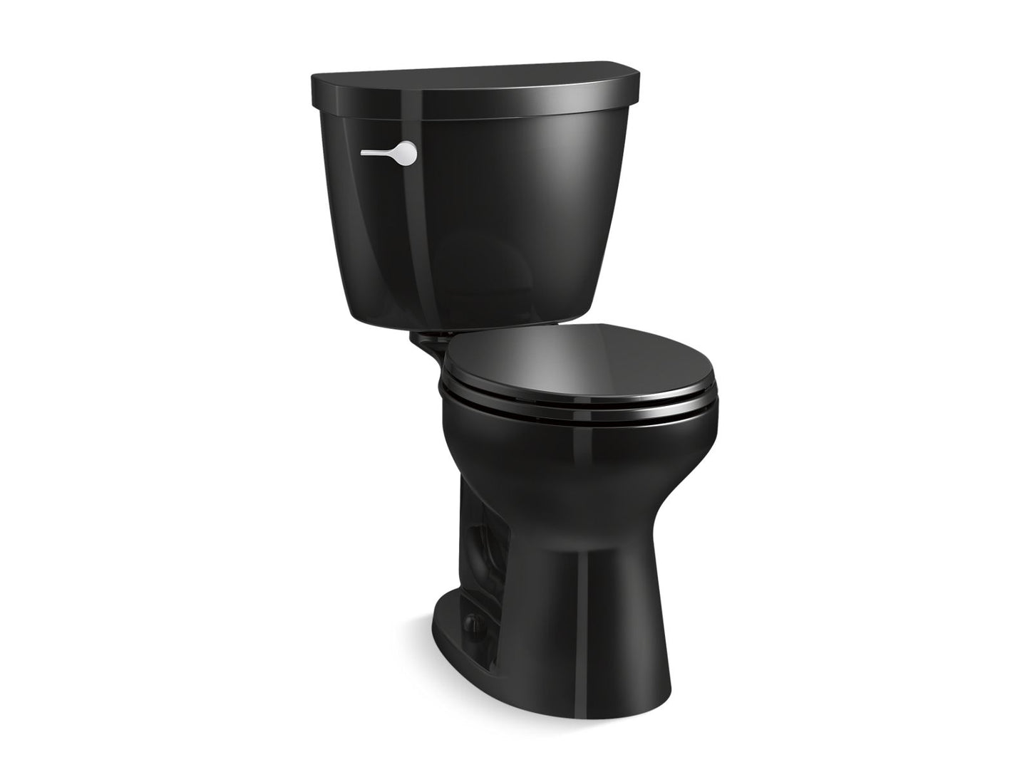 KOHLER K-31640-7 Cimarron Two-Piece Round-Front Toilet, 1.6 Gpf In Black Black