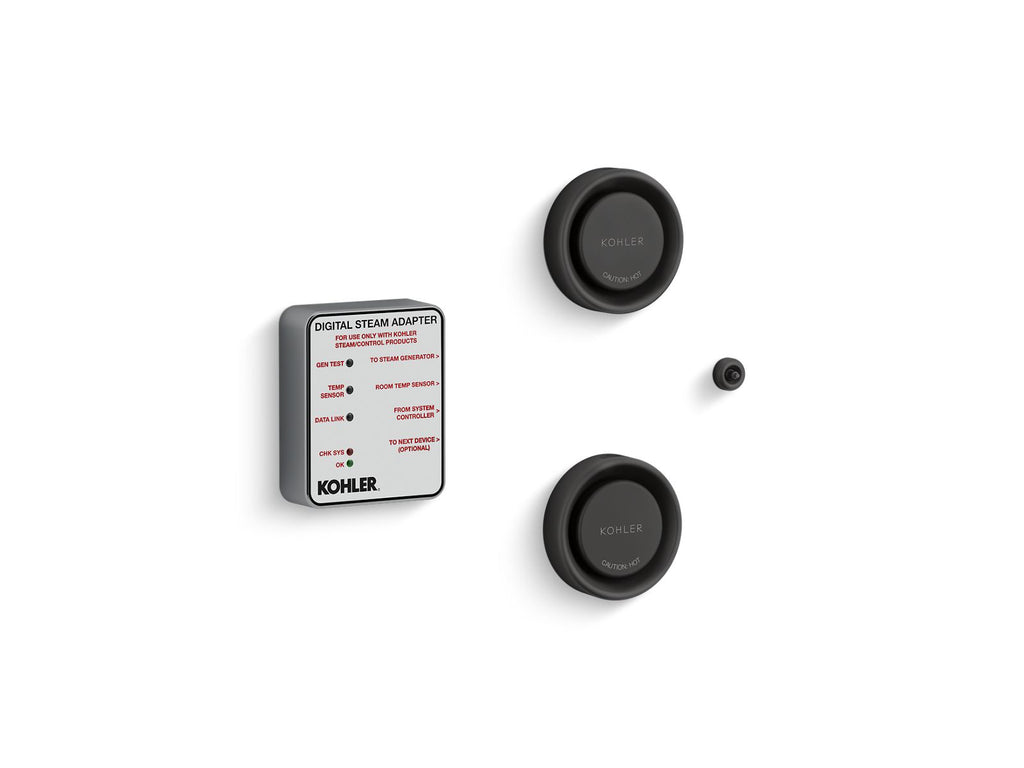 KOHLER K-5549-K1-BL Invigoration Series Tandem Digital Steam Adapter Kit - Matte Black