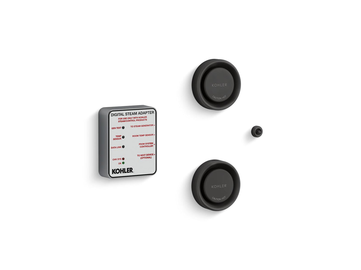 KOHLER K-5549-K1-BL Invigoration Series Tandem Digital Steam Adapter Kit - Matte Black