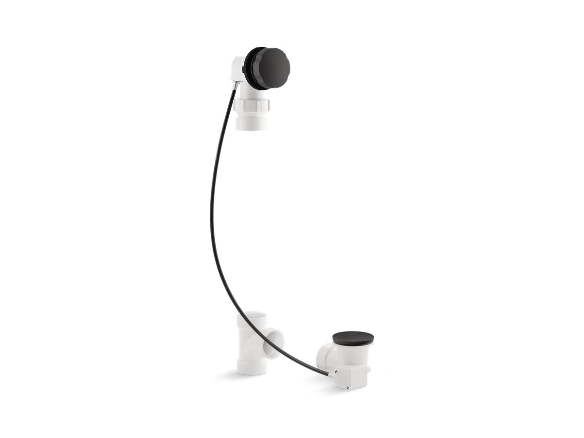 KOHLER K-7214-BL Clearflo Cable Bath Drain, Less Pvc Tubing - Matte Black