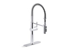 KOHLER K-22973-BL Crue Semi-Professional Kitchen Sink Faucet With Three-Function Sprayhead - Matte Black