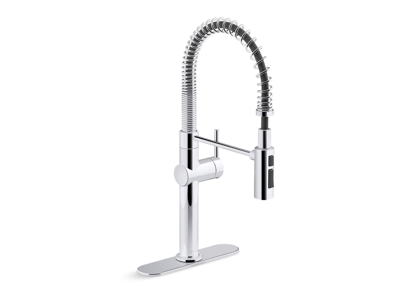 KOHLER K-22973-BL Crue Semi-professional kitchen sink faucet with three-function sprayhead - Matte Black