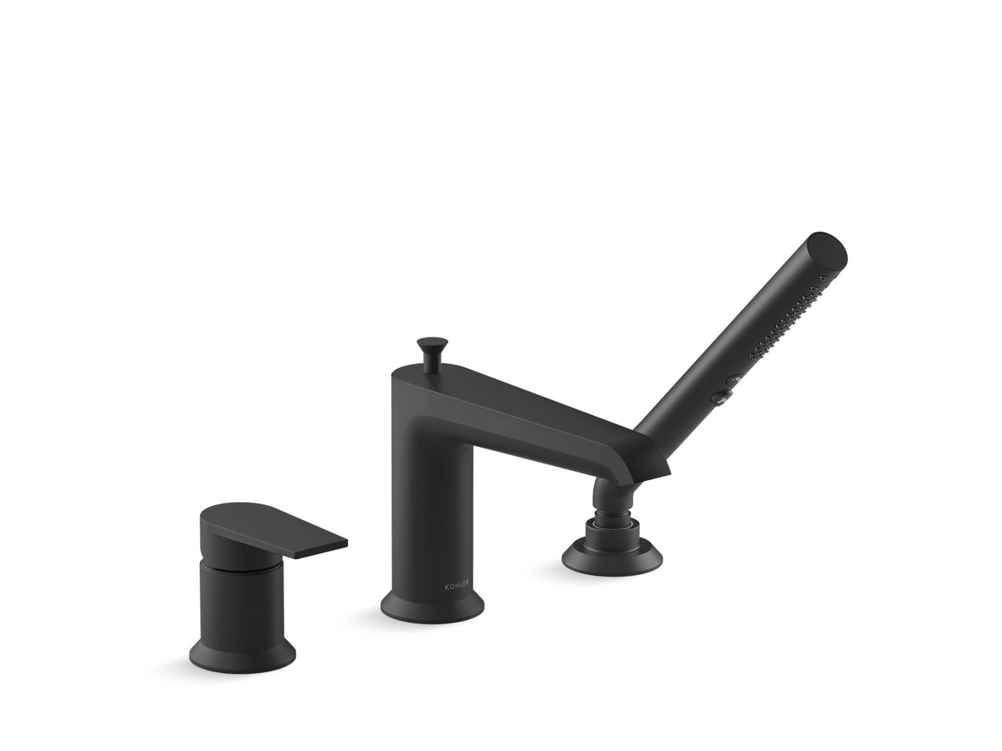 KOHLER K-97070-4-BL Hint Deck-Mount Bath Faucet With Handshower In Matte Black