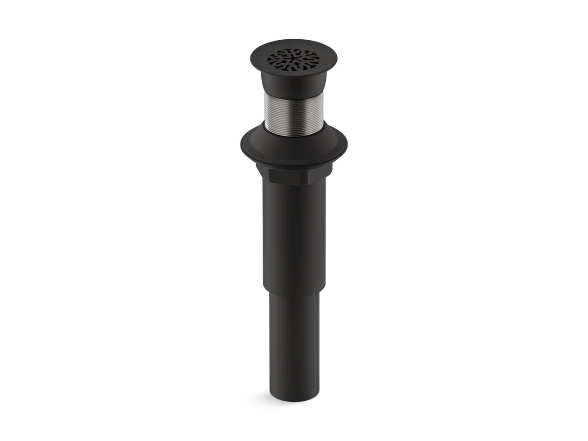 KOHLER K-7108-BL Decorative Grid Drain Without Overflow - Matte Black