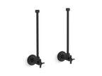 KOHLER K-7606-P-BL Pair 1/2" Npt Angle Supplies With Stop, Cross Handle And Annealed Vertical Tube - Matte Black