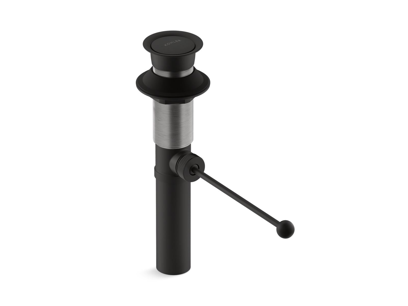 KOHLER K-7114-BL Premier Pop-Up Drain, Exposed, Without Overflow - Matte Black