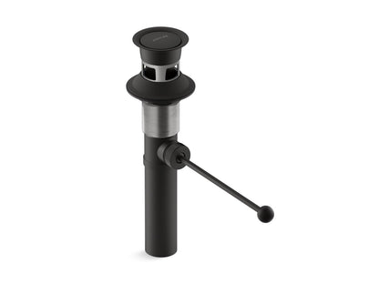 KOHLER K-7114-A-BL Premier pop-up drain, exposed, with overflow - Matte Black
