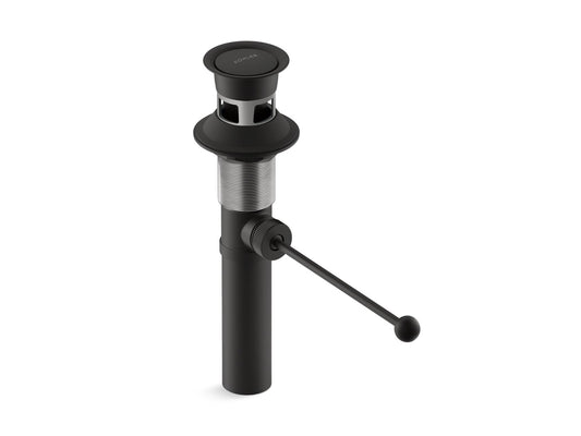 KOHLER K-7114-A-BL Premier pop-up drain, exposed, with overflow - Matte Black
