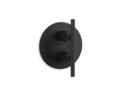 KOHLER K-T14489-4-BL Purist MasterShower temperature and volume control valve trim - Matte Black