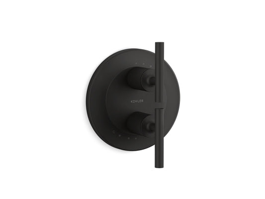 KOHLER K-T14489-4-BL Purist MasterShower temperature and volume control valve trim - Matte Black