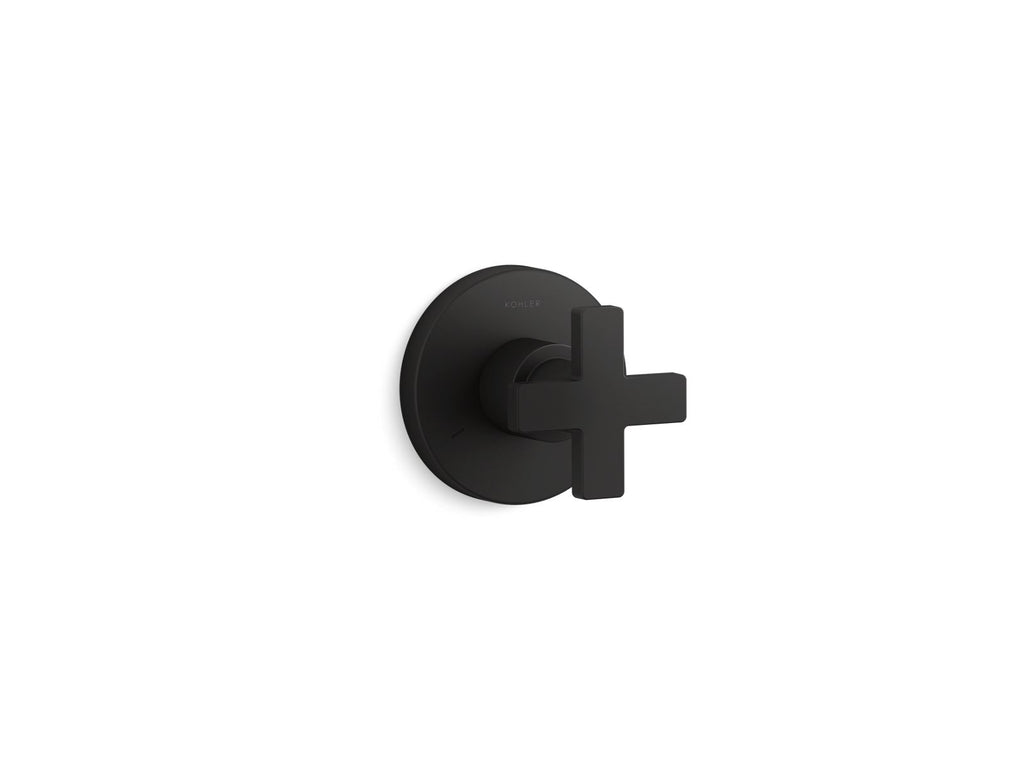 KOHLER K-T73140-3-BL Composed Mastershower Transfer Valve Trim With Cross Handle - Matte Black