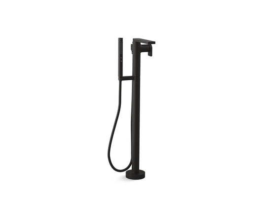 KOHLER K-T73087-4-BL Composed Floor-Mount Bath Filler Trim With Handshower In Matte Black