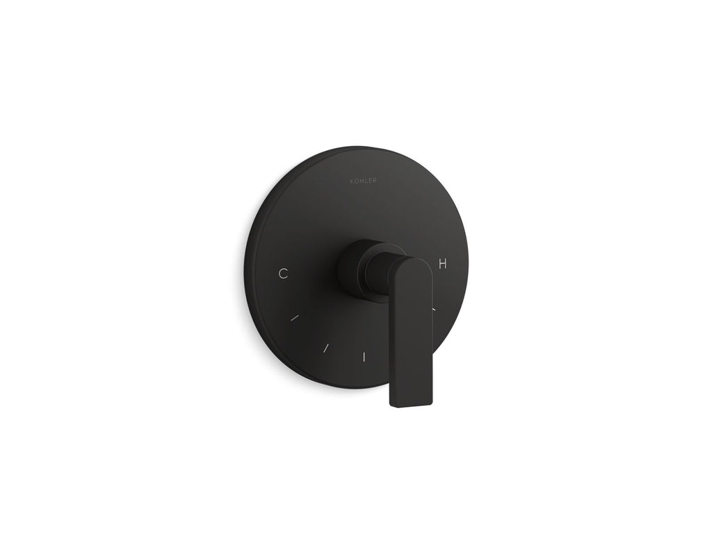 KOHLER K-T73133-4-BL Composed Mastershower Temperature Control Valve Trim With Lever Handle - Matte Black