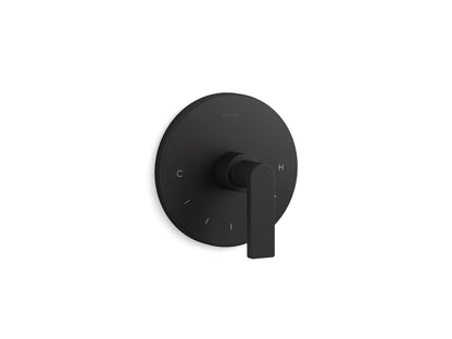 KOHLER K-T73133-4-BL Composed MasterShower temperature control valve trim with lever handle - Matte Black