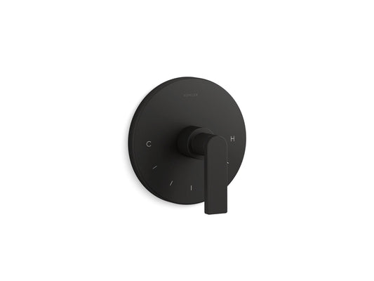 KOHLER K-T73133-4-BL Composed MasterShower temperature control valve trim with lever handle - Matte Black