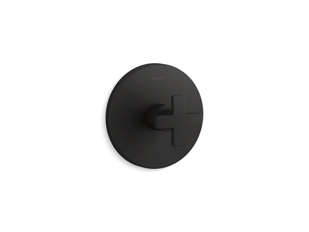 KOHLER K-T73133-3-BL Composed Mastershower Temperature Control Valve Trim With Cross Handle - Matte Black