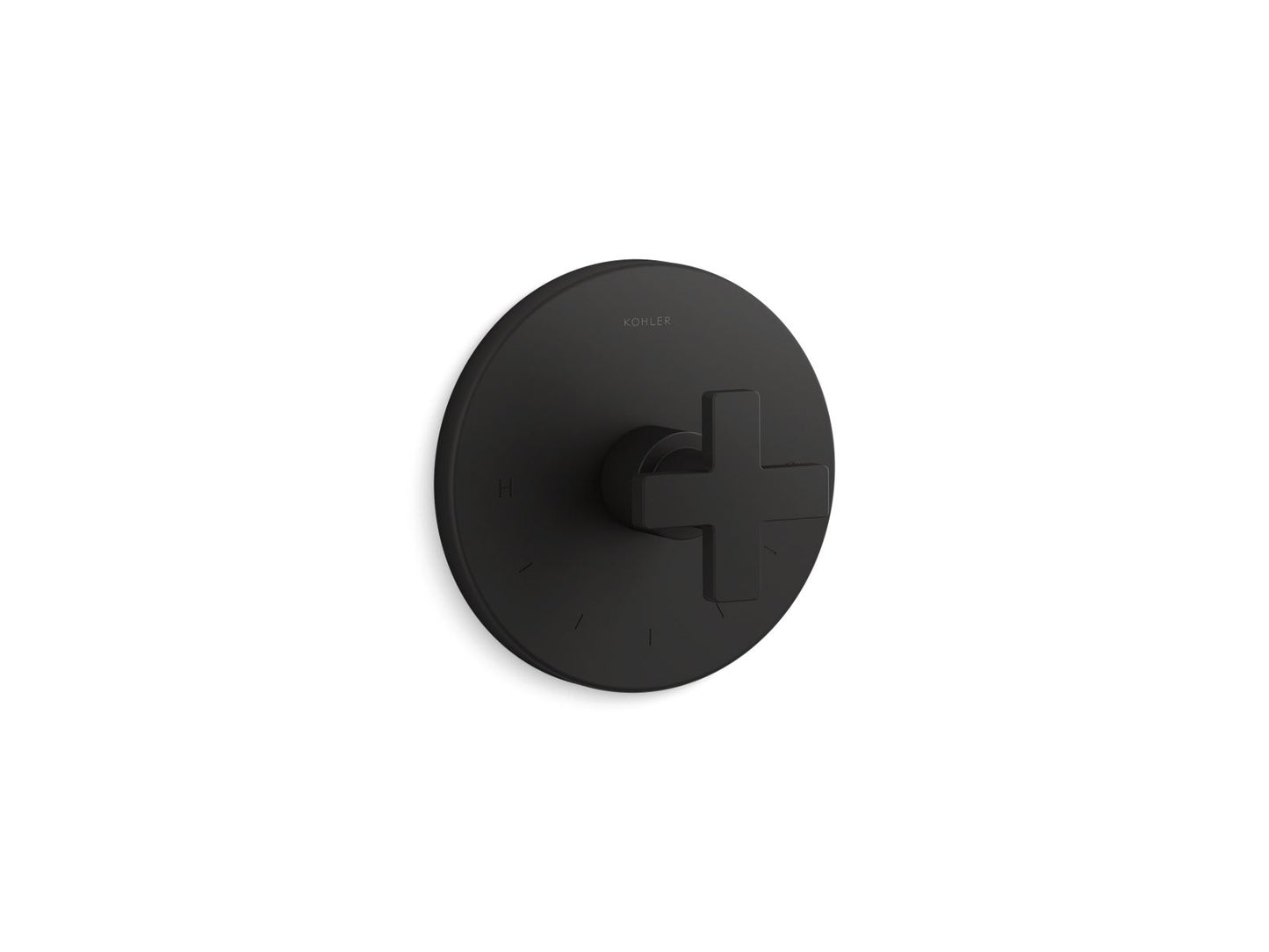 KOHLER K-T73133-3-BL Composed MasterShower temperature control valve trim with cross handle - Matte Black