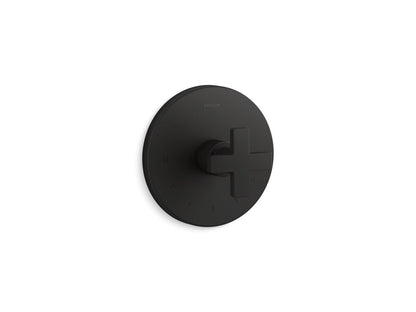 KOHLER K-T73133-3-BL Composed MasterShower temperature control valve trim with cross handle - Matte Black