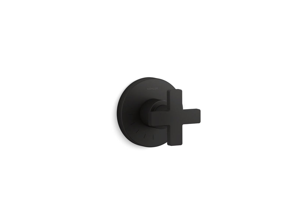 KOHLER K-T73135-3-BL Composed Mastershower Volume Control Valve Trim With Cross Handle - Matte Black