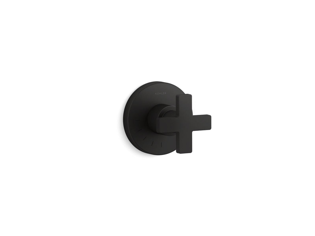 KOHLER K-T73135-3-BL Composed Mastershower Volume Control Valve Trim With Cross Handle - Matte Black