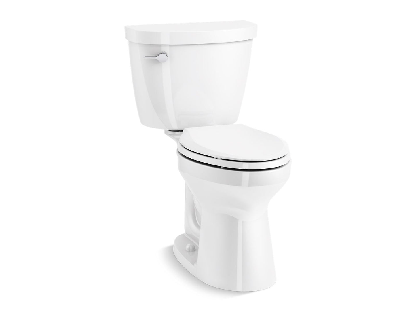 KOHLER K-31621-0 Cimarron Two-Piece Elongated Toilet, 1.28 Gpf In White