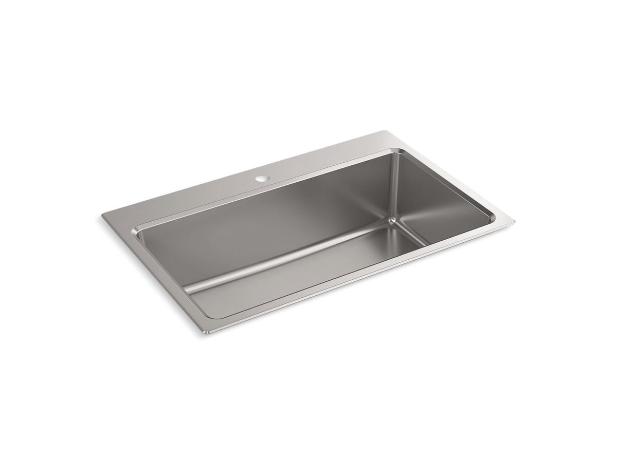 KOHLER K-31466-1-NA Prologue 33" Top-/Undermount Single-Bowl Kitchen Sink - Stainless Steel