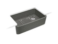 KOHLER K-24268-58 Ironridge 34" Undermount Single-Bowl Farmhouse Kitchen Sink In Thunder Grey