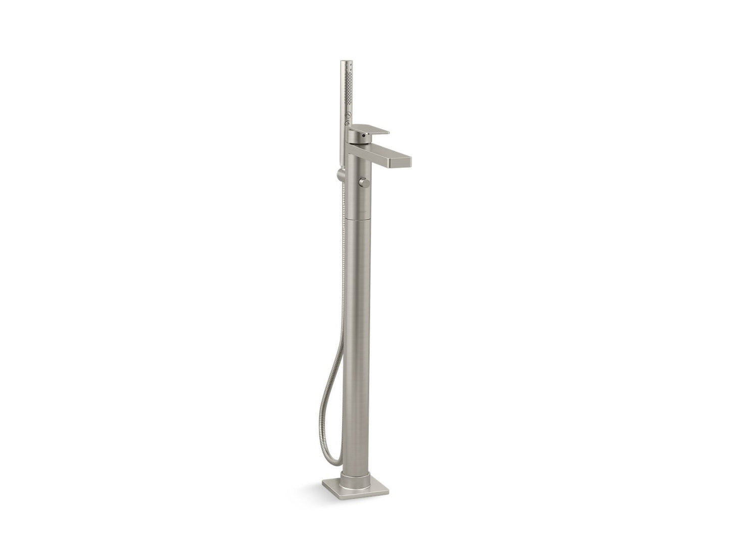 KOHLER K-T23492-4-BN Parallel Floor-Mount Bath Filler Trim With Handshower In Vibrant Brushed Nickel