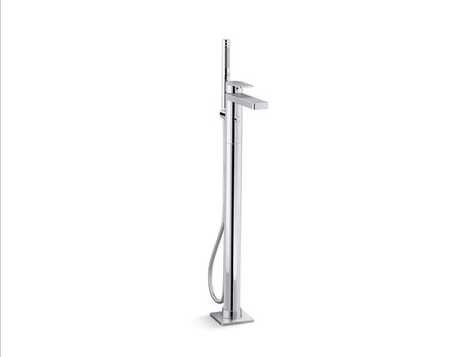 KOHLER K-T23492-4-CP Parallel Floor-Mount Bath Filler Trim With Handshower In Polished Chrome