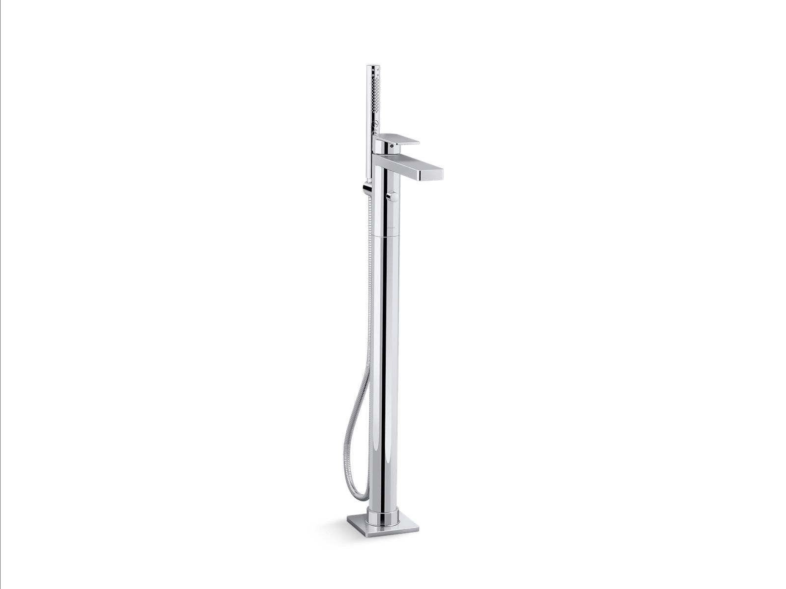 KOHLER K-T23492-4-BL Parallel Floor-Mount Bath Filler Trim With Handshower - Matte Black