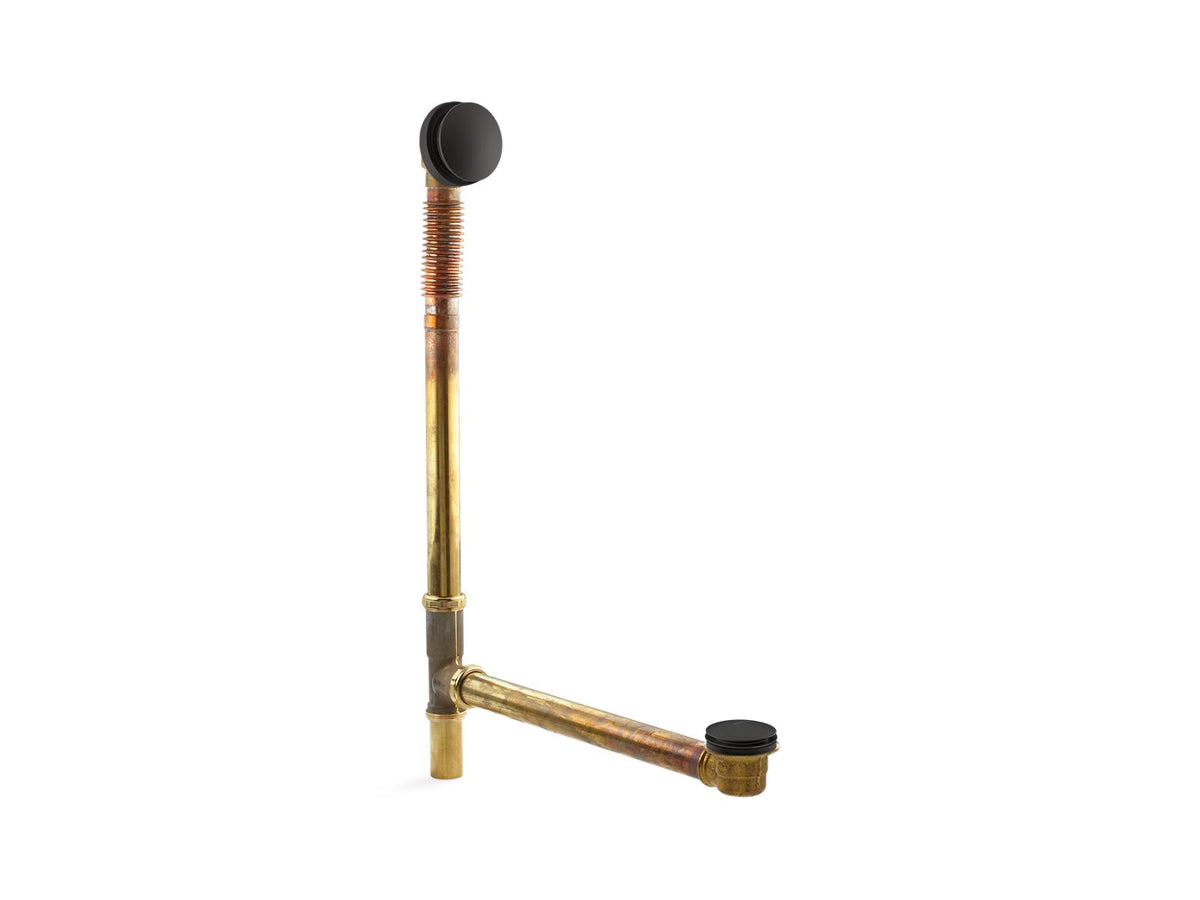 KOHLER K-7265-BL Clearflo Brass Toe Tap Bath Drain - Matte Black