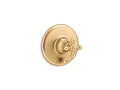 KOHLER K-T72768-3-2MB Artifacts Rite-Temp Valve Trim With Push-Button Diverter And Cross Handle - Vibrant Brushed Moderne Brass